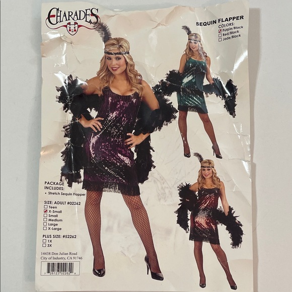Sequin Flapper Dress with Feather Boa - Picture 1 of 9